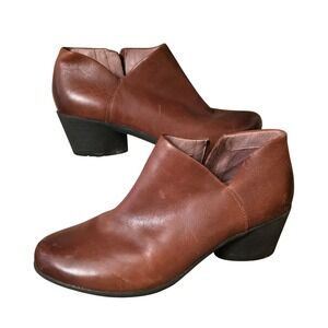 Dansko‎ Brown Leather Ankle Boots Side Zip Block Heel Women Size 40 EU 9.5 US